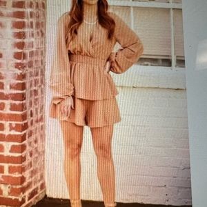 Tan romper, dressy